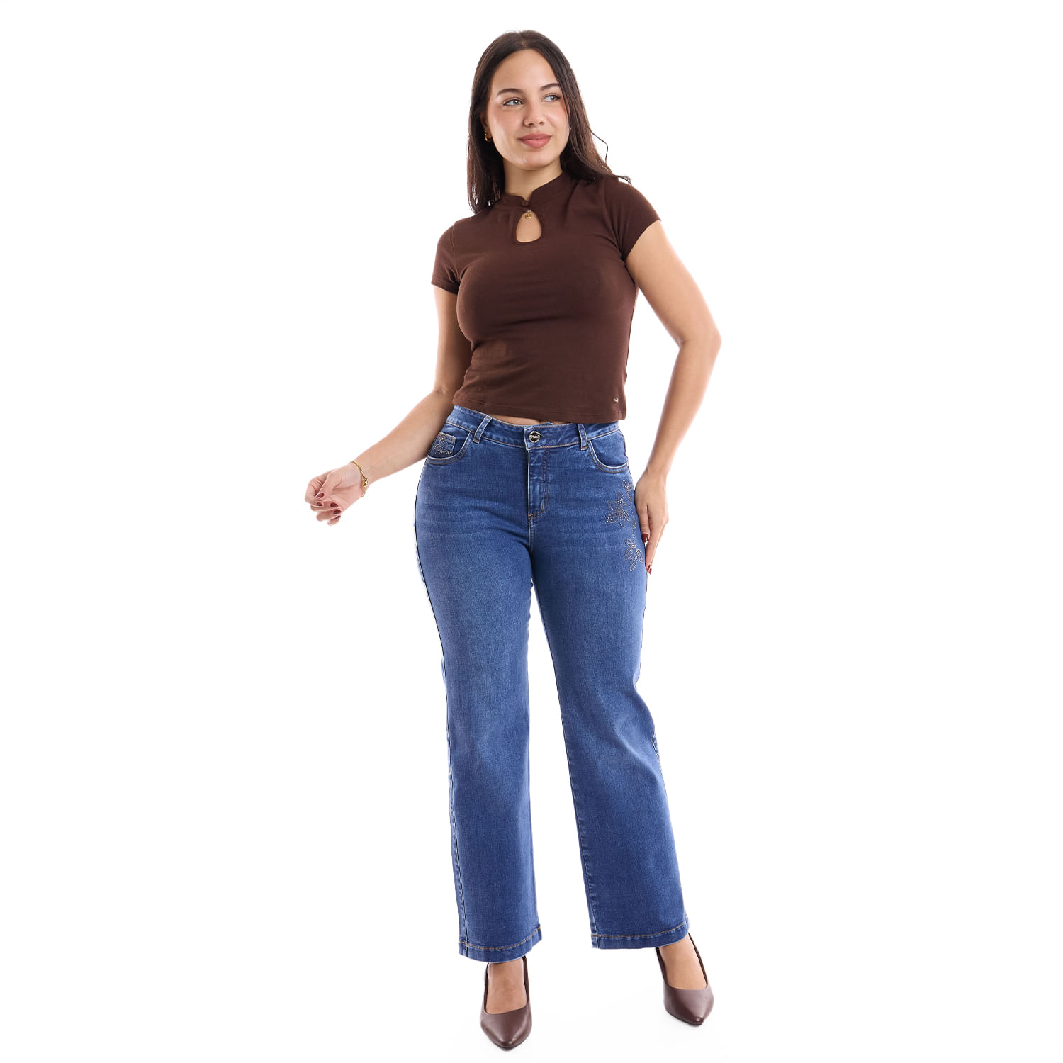 Jean Mujer Americana Metal Straight Azul 30