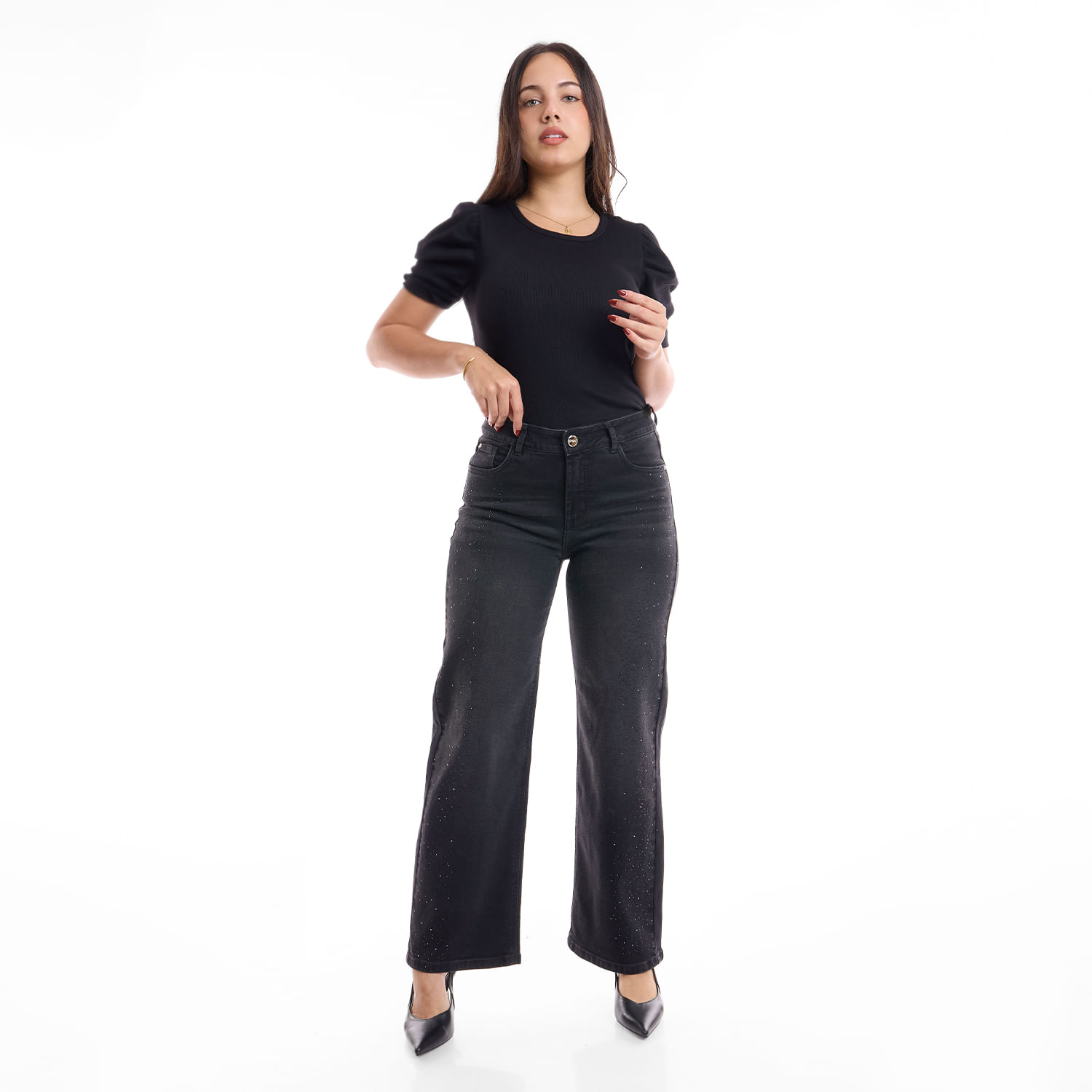 Jean Mujer Aurora Metal Straight Plomo 32