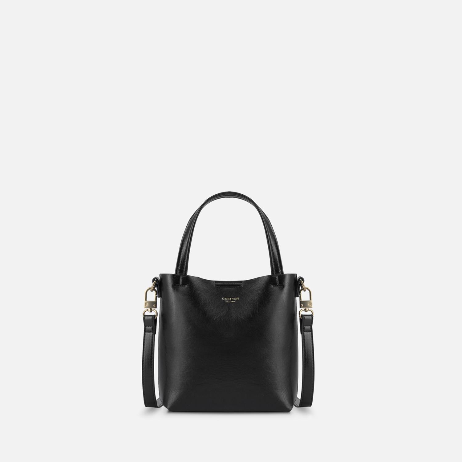 Cartera Satchel Crepier Katya Chico Negro