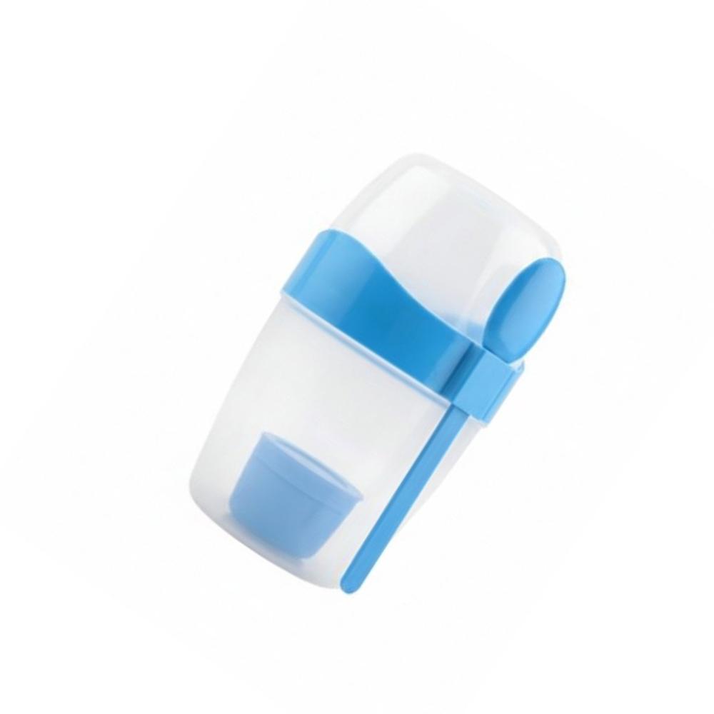 Contenedor Yogur 2 en 1 Azul con Cubierto Incluido Facil de Transportar YRegalo Sticker