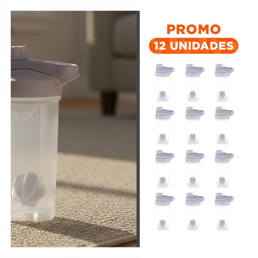 Pack12 Bidón Tomatodo Shaker 500ml Plomo Fácil de Usar y Lavar Diario