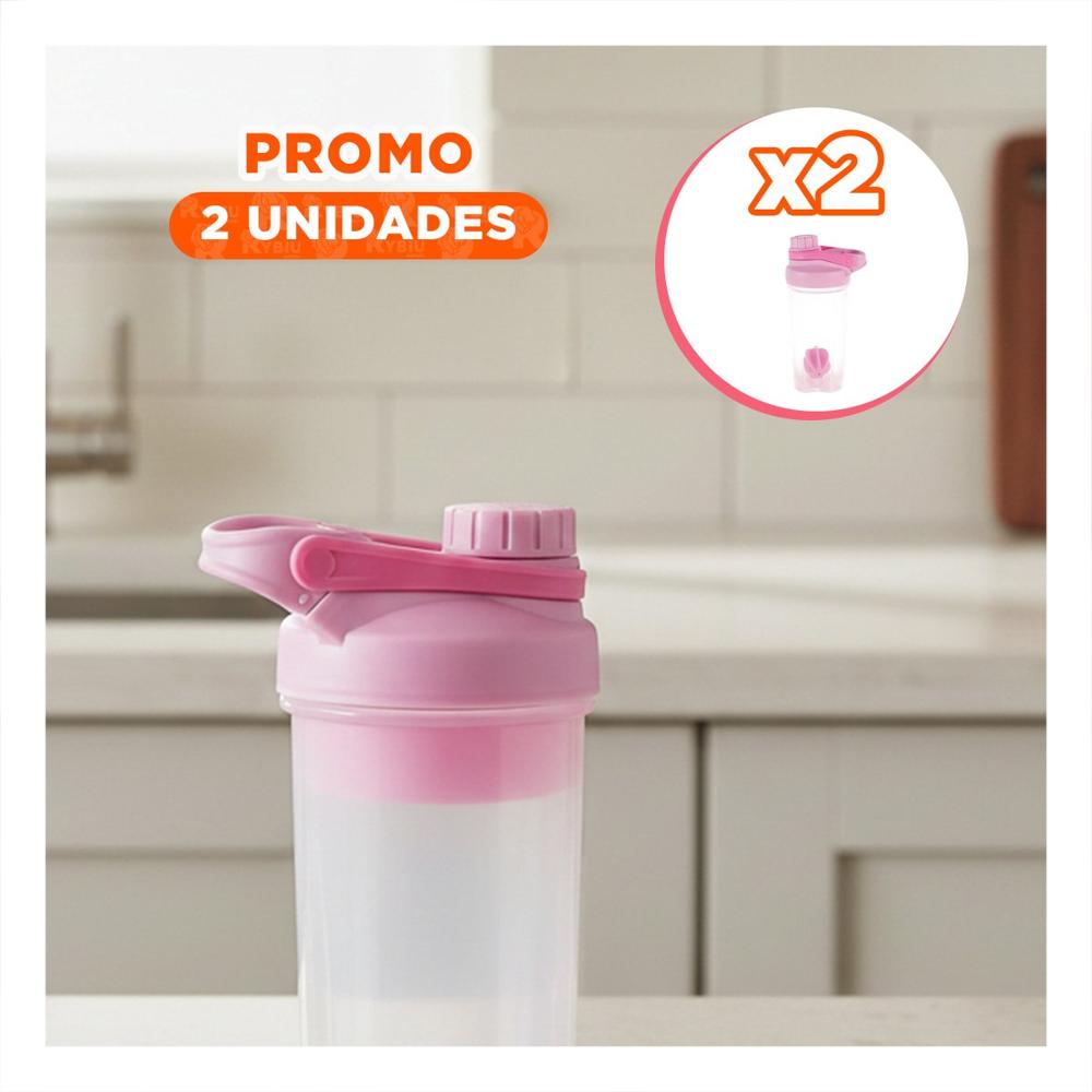 Pack2 Vaso Tomatodo Shaker 500ml Rosado Fácil de Transportar y Usar Diario YPapel Regalo