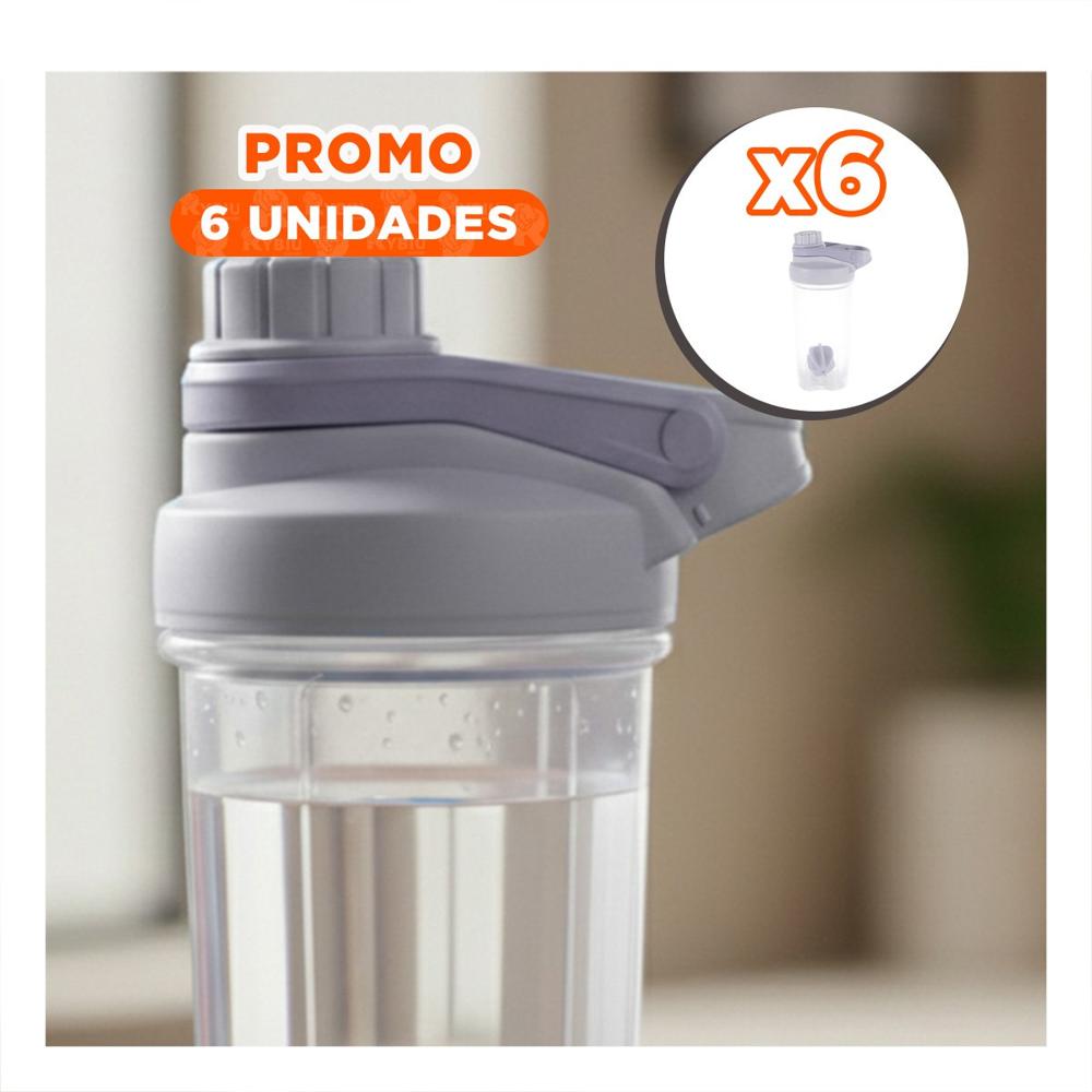 Pack6 Frasco Tomatodo Shaker 500ml Plomo para Agua y Bebidas Saludables YPapel Regalo