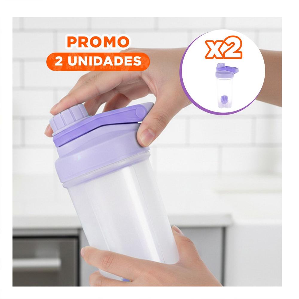 Pack2 Vaso Tomatodo Shaker 500ml Lila Fácil de Transportar y Usar Diario YPapel Regalo