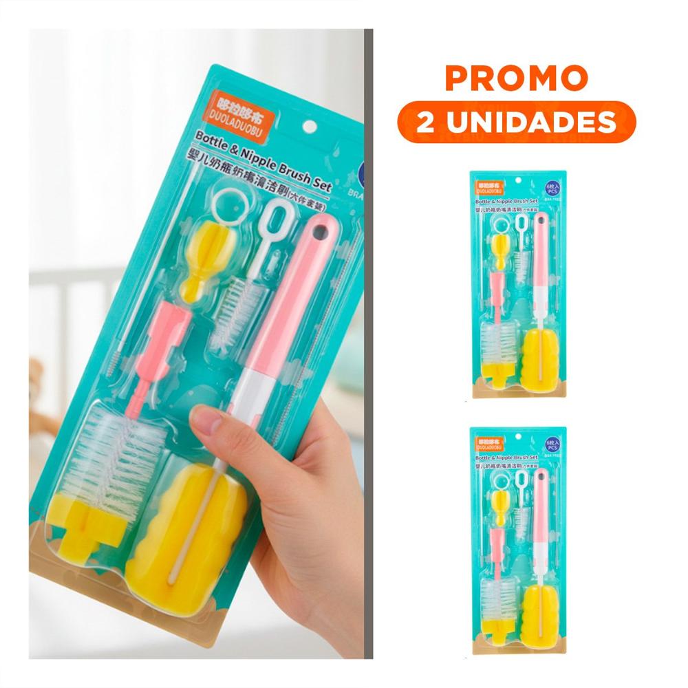 Pack2 Raspador para Mantener Tetinas Impecables 6pzs Base Rosado Y Regalo Sticker