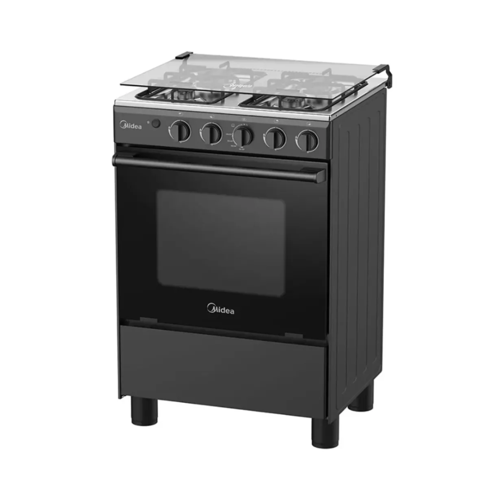 Cocina a Gas MIDEA 4 Quemadores MGS24FS2LFABBC-PE NEGRO MAS  Válvula para Gas