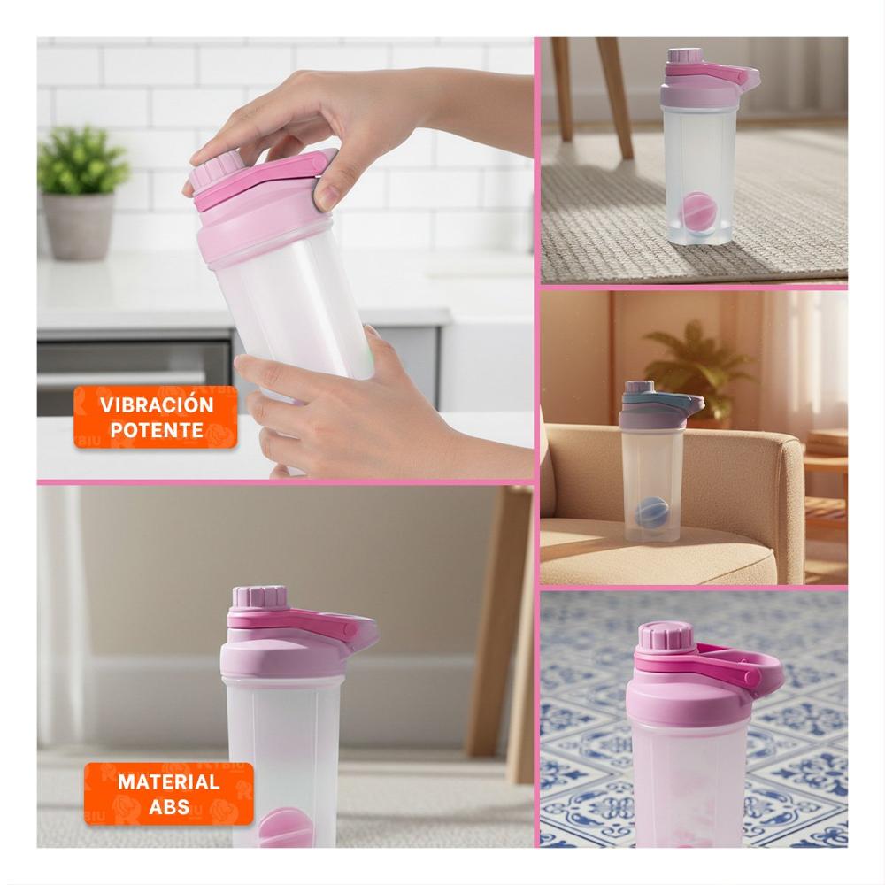 Envase Tomatodo Shaker 500ml Rosado para Licuados y Bebidas Saludables YLigas Regalo
