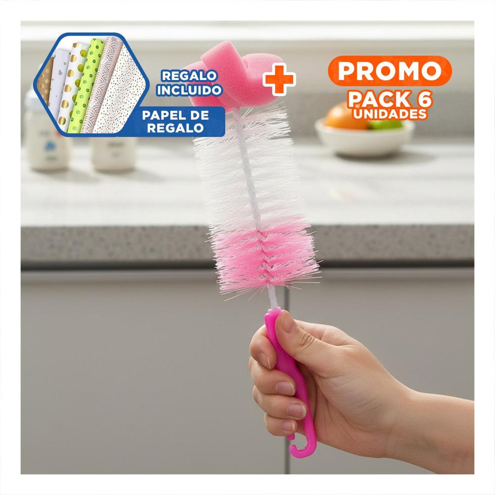 Pack6 Pincel con Base que Organiza y Protege Accesorios 2pzs Base Rosado Y Regalo Sticker