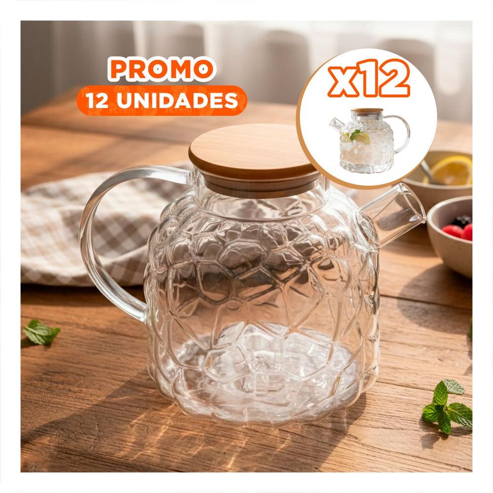Pack12 Vertedor Elegante para Agua y Jugos Naturales Transparente YPapel Regalo