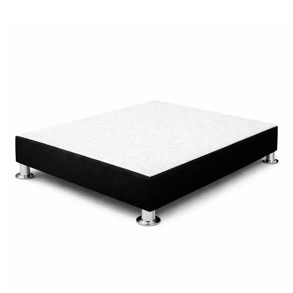 Base de Cama Confort Cromo Negro 2 Plazas Negro