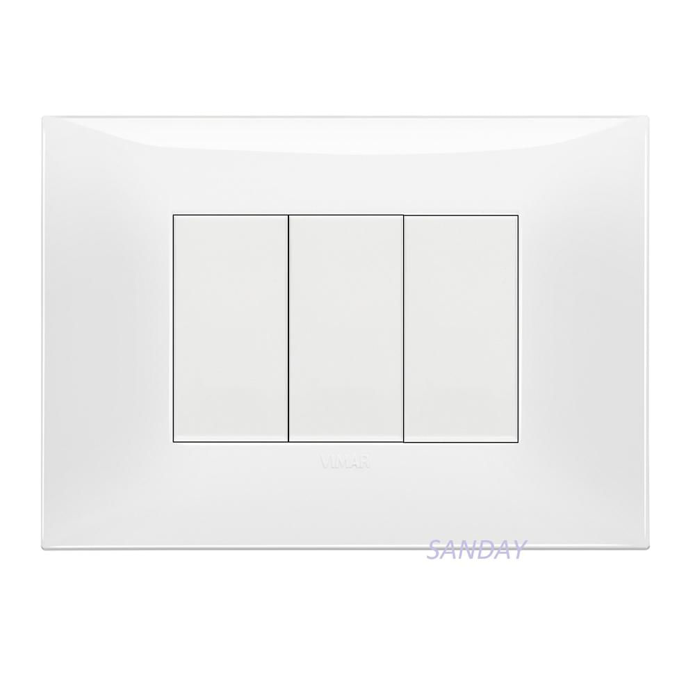INTERRUPTOR TRIPLE NEVE UP PLACA BLANCA Y DADOS BLANCOS VIMAR