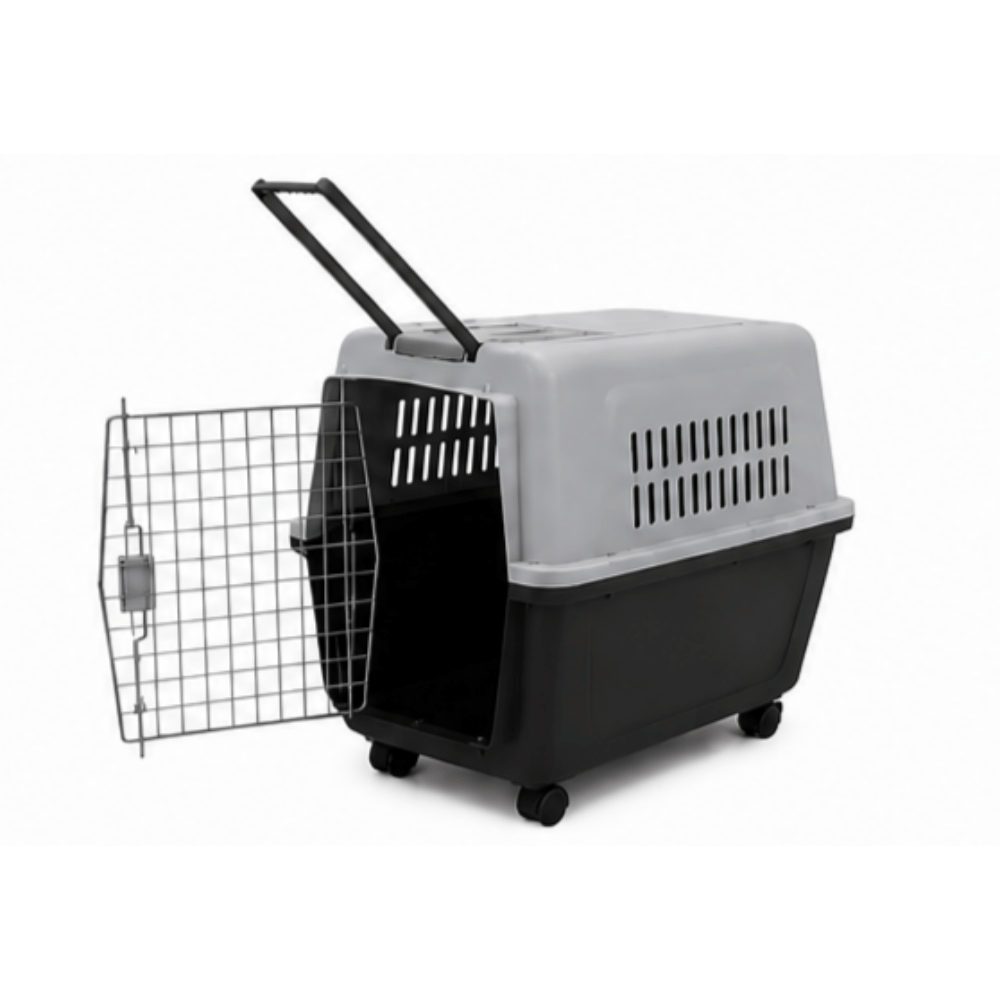 Kennel L80 con Ruedas 80x56x59 - NEGRO
