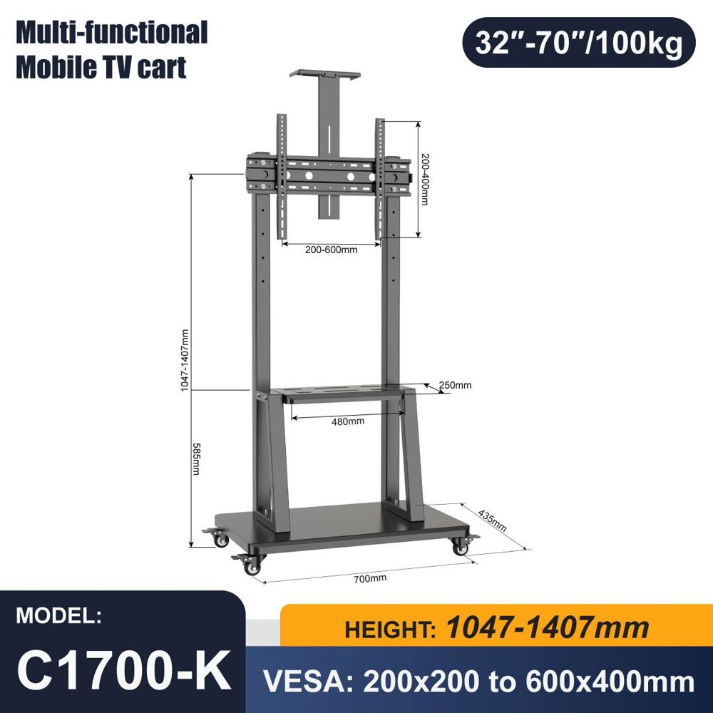 Rack Pedestal para Tv  C1700  42 hasta 65