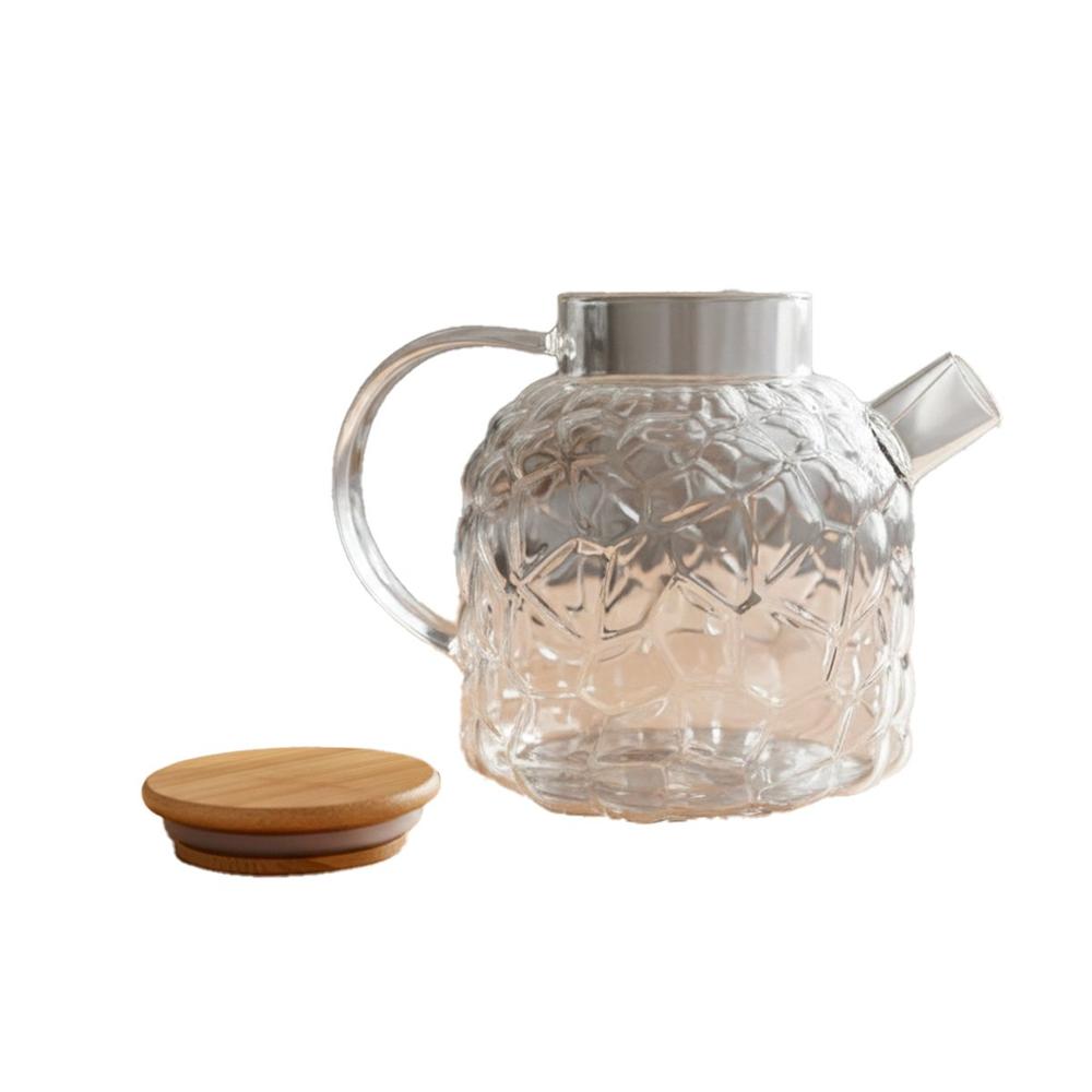 Jarra Practica para Infusiones y Agua con Tapa de Madera Transparente YRegalo Sticker
