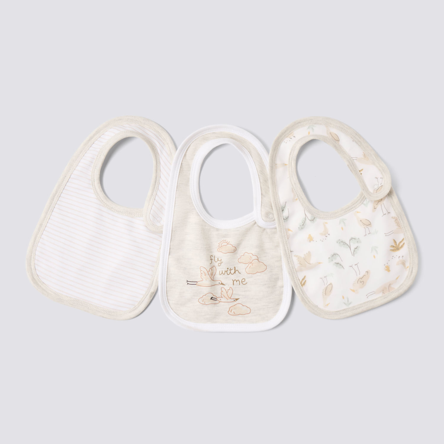 Babero Recién Nacido Pack X3 Baby Circus Avena Melange Talla única