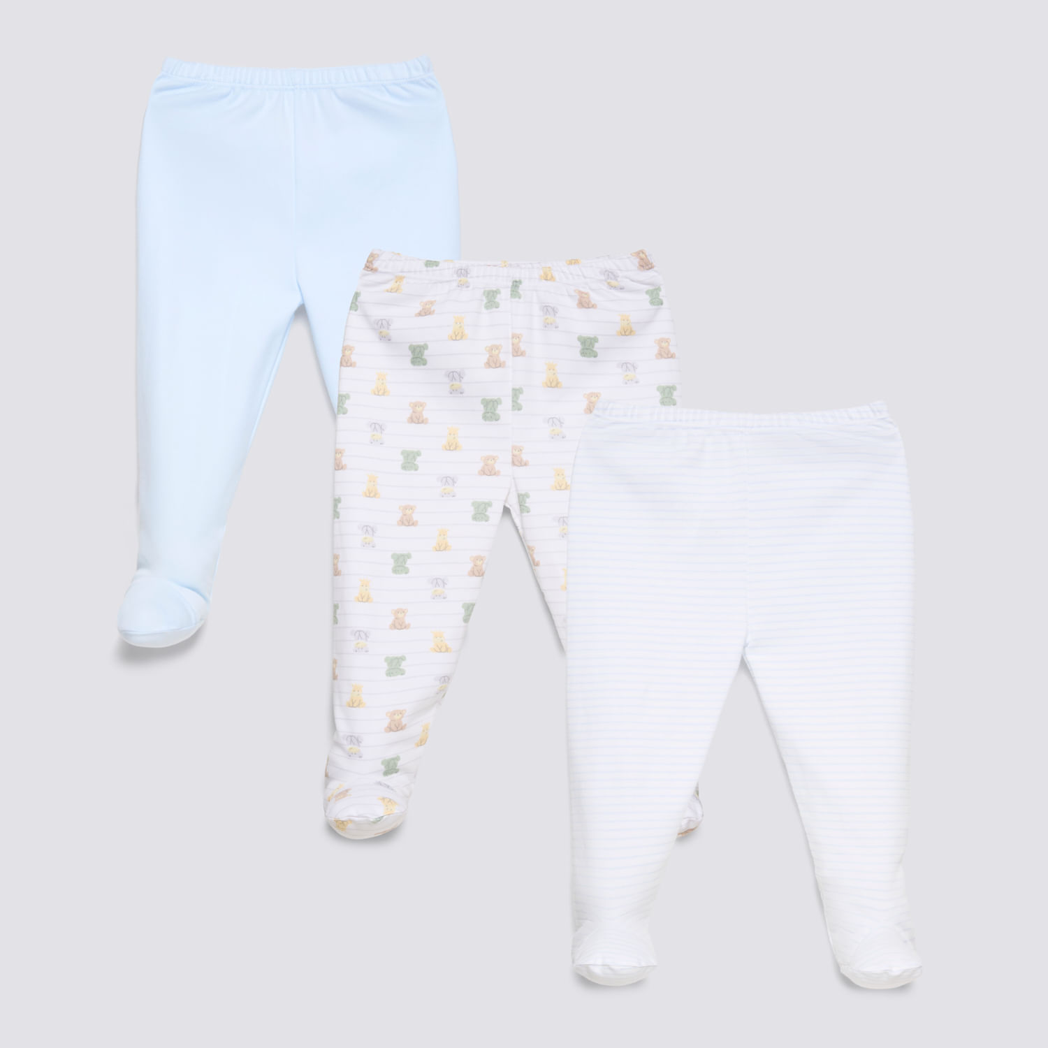 Pantalón Interno Recién Nacido Pack X3 Baby Circus Celeste Talla 12M