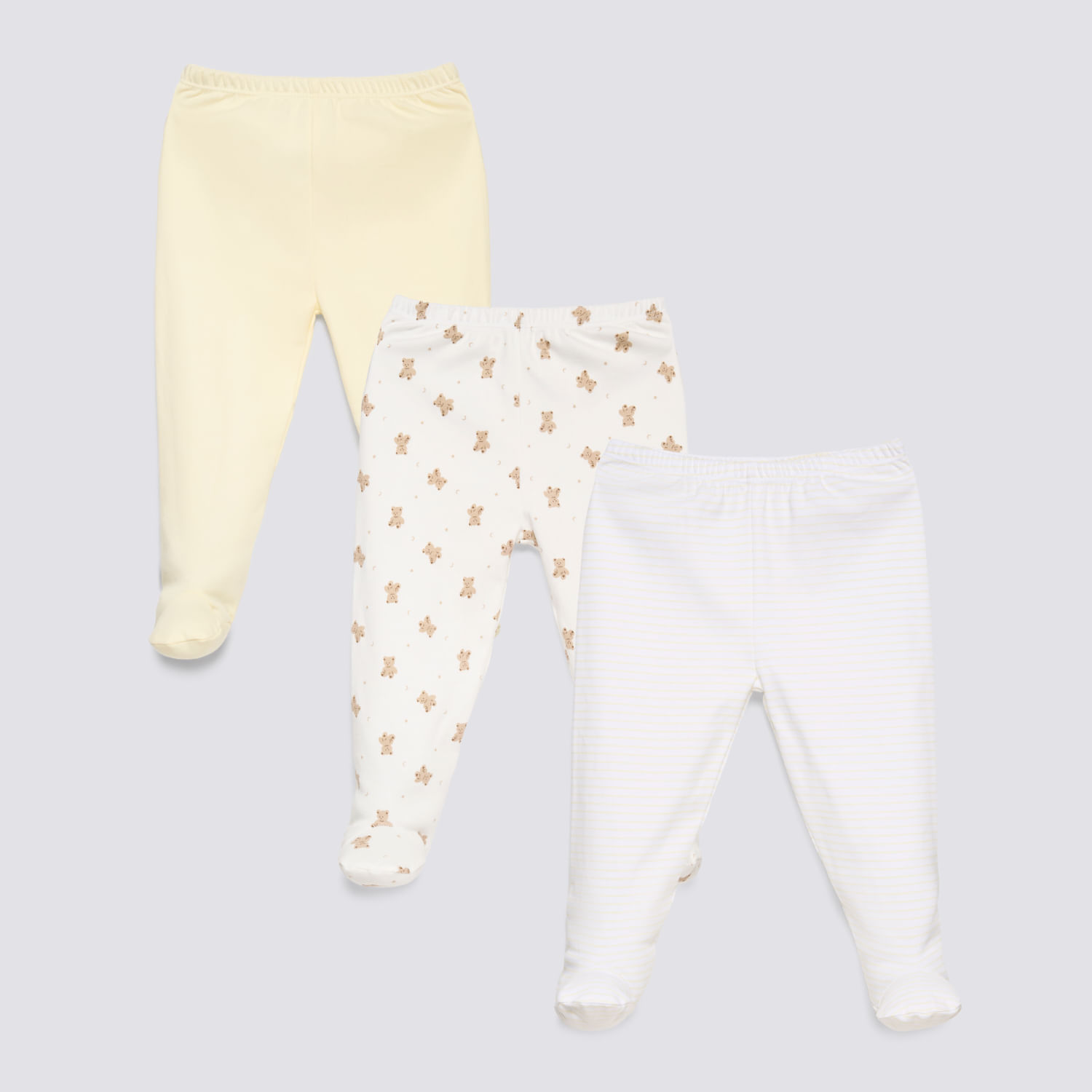 Pantalón Interno Recién Nacido Pack X3 Baby Circus Ecru Talla 9M