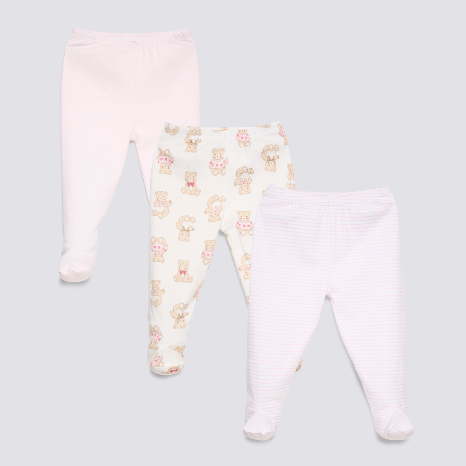 Pantalón Interno Recién Nacido Pack X3 Baby Circus Rosado Talla 12M