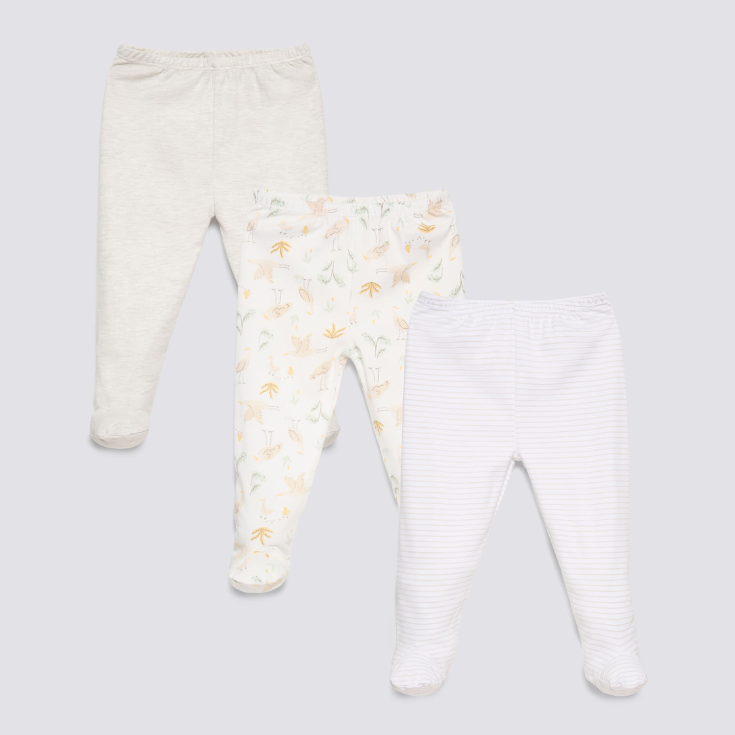 Pantalón Interno Recién Nacido Pack X3 Baby Circus Avena Melange Talla 18M