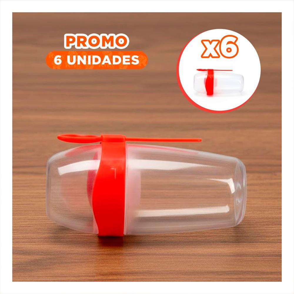Pack6 Recipiente para Yogurt 2 en 1 con Cubierto Grande Rojo para Organizar YPapel Regalo