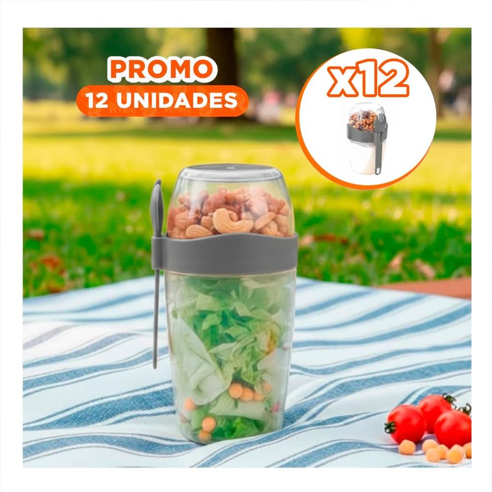 Pack12 Contenedor Yogur Plomo con Tapa Ajustada Facil de Manipular YPapel Regalo