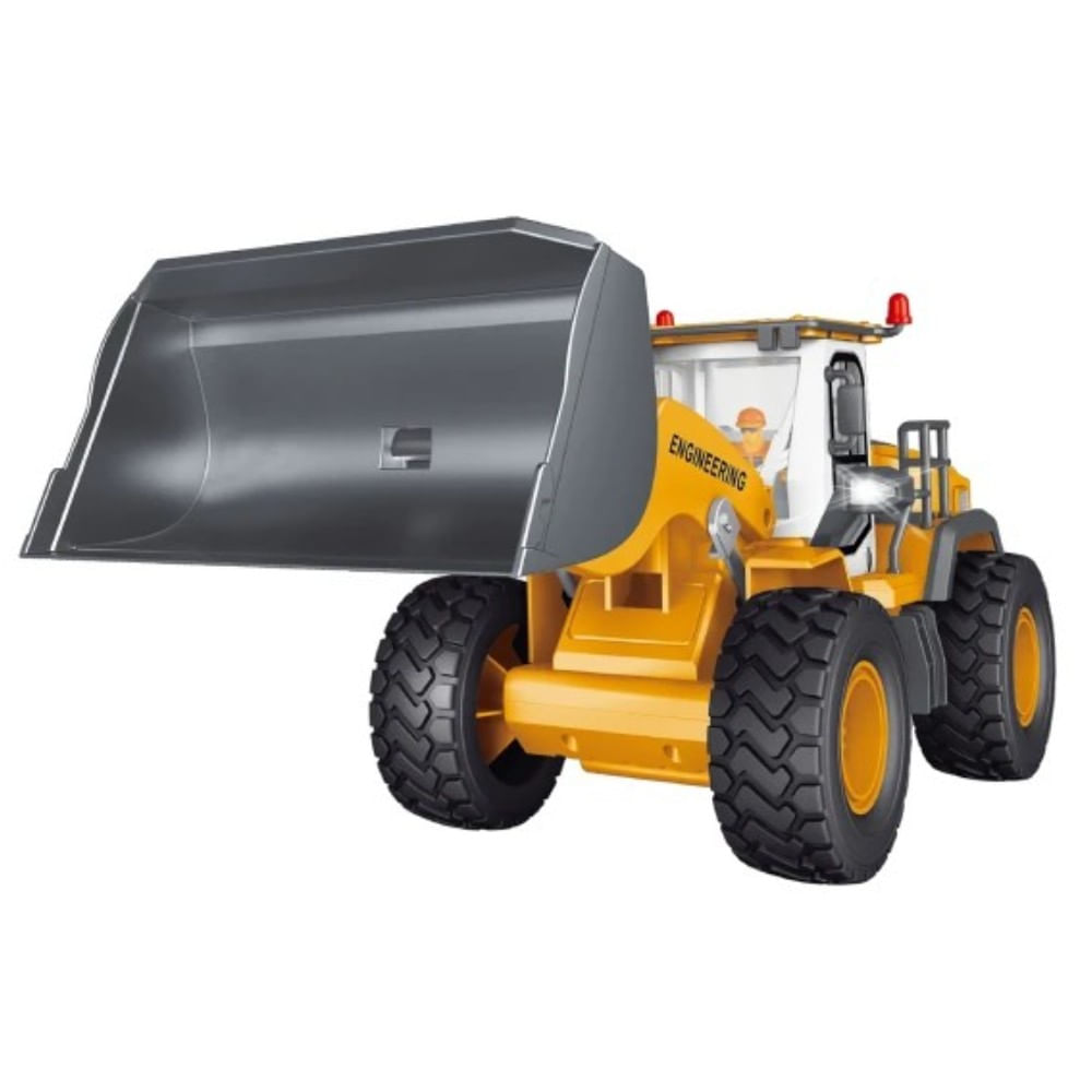 Bulldozer Control Remoto Luces y Vapor 1-18