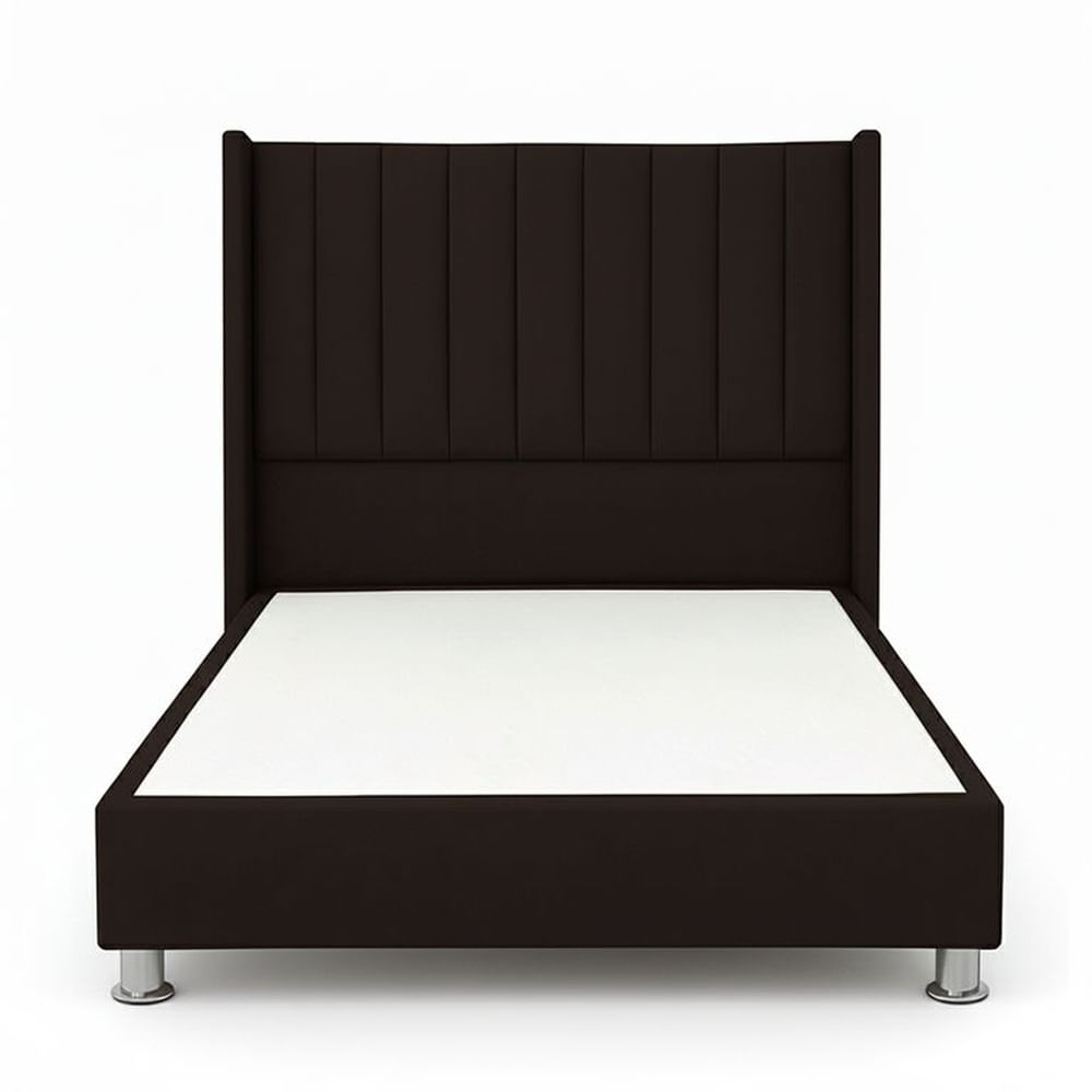 Cama Tapizada Confort Lineal Cromo Chocolate 2 Plz Chocolate