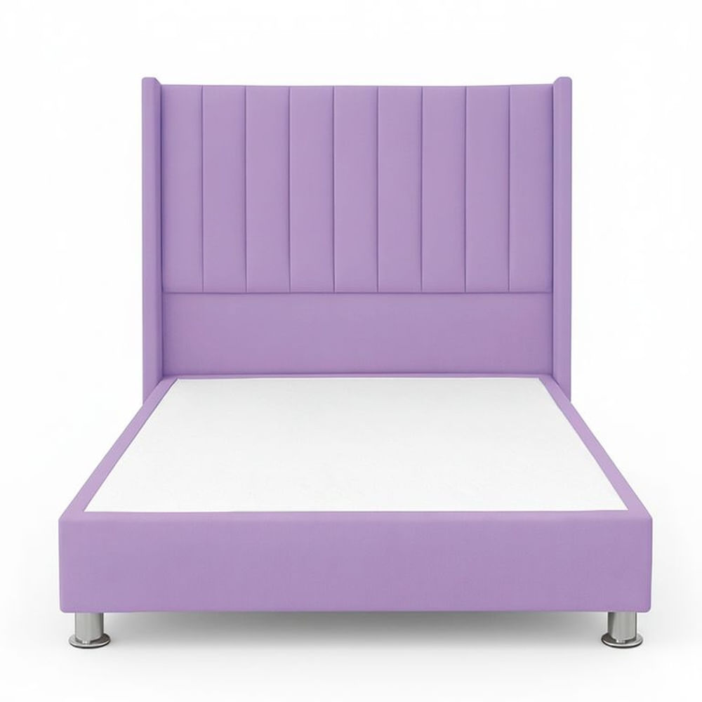 Cama Tapizada Confort Lineal Cromo Lila 2 Plz Lila