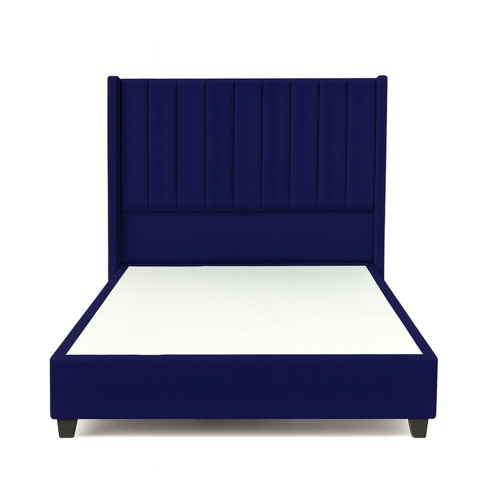 Cama Tapizada Confort Lineal Azul 2 Plazas Azul