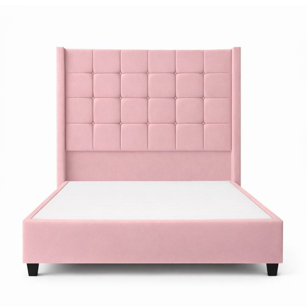Cama Tapizada Confort Cubo Rosado 2 Plazas Rosado