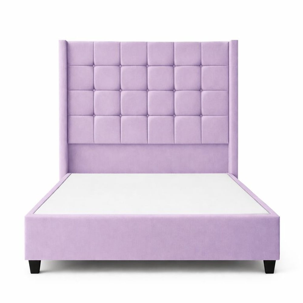 Cama Tapizada Confort Cubo Lila 2 Plazas Lila