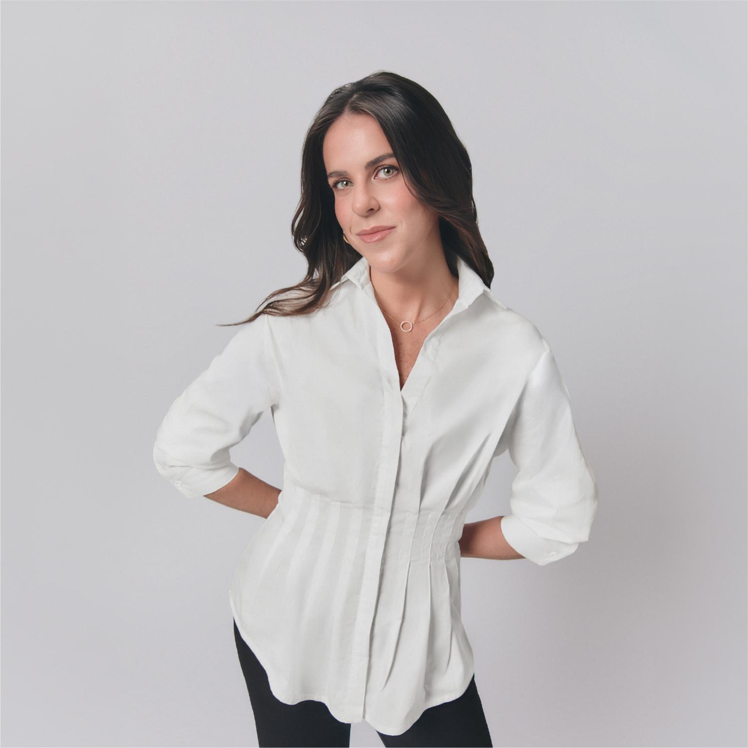 Blusa Mujer Pliegue Malabar Manga Larga Blanco S