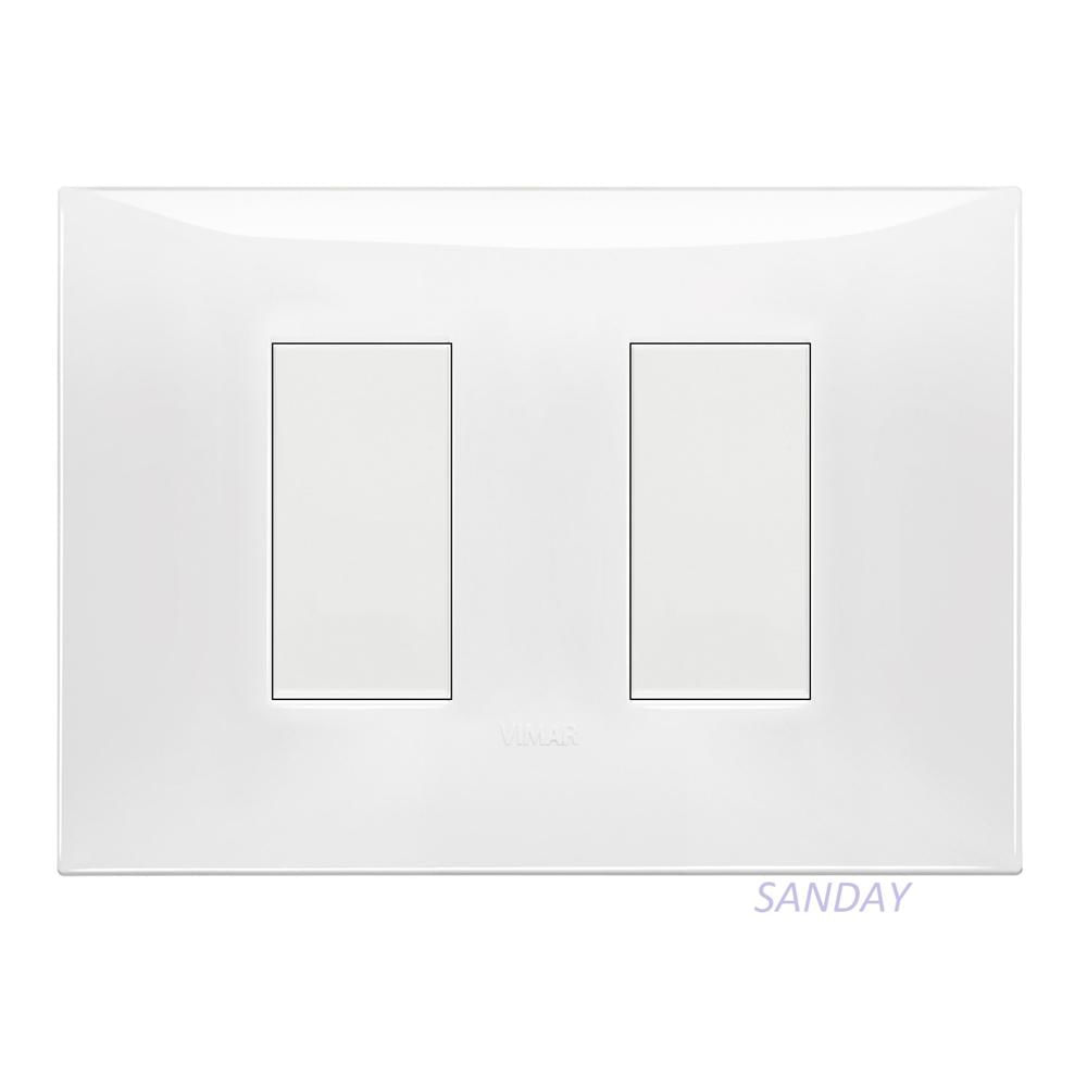 INTERRUPTOR DOBLE NEVE UP PLACA BLANCA Y DADOS BLANCOS VIMAR