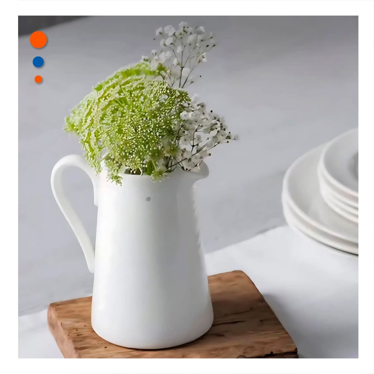 Recipiente de Ceramica Blanco para Mesa y Cocina en el Hogar Moderno