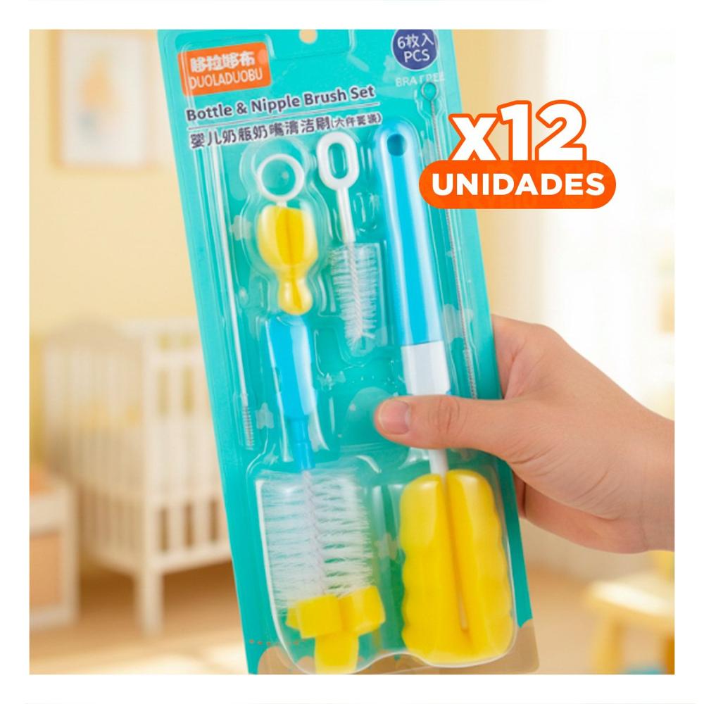 Pack12 Articulo Infantil que Facilita Higiene Diaria 6pzs Base Celeste Y Papel Regalo