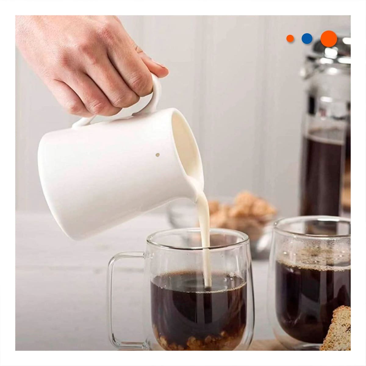 Contenedor de Ceramica Blanco para Servir Bebidas en Casa y Reuniones Y Papel Regalo