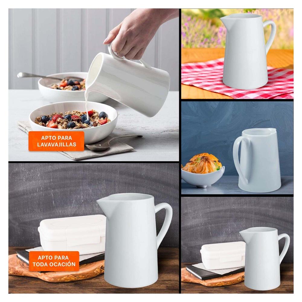 Jarro de Ceramica Blanco para Mesa Principal y Cocina Funcional Y Ligas Regalo