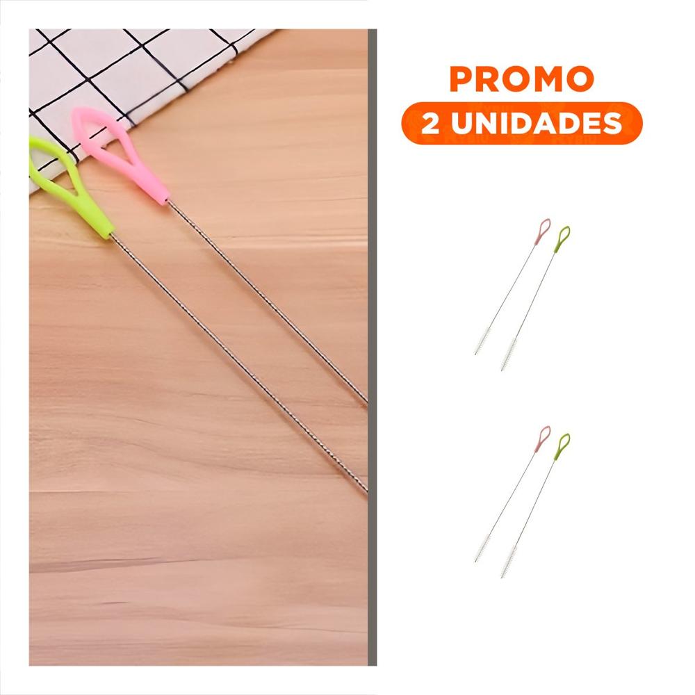Pack2 Brocha que Alcanza Rincones de Accesorios 2pzs 19.5cm Verde y Rosado Y Regalo Sticker