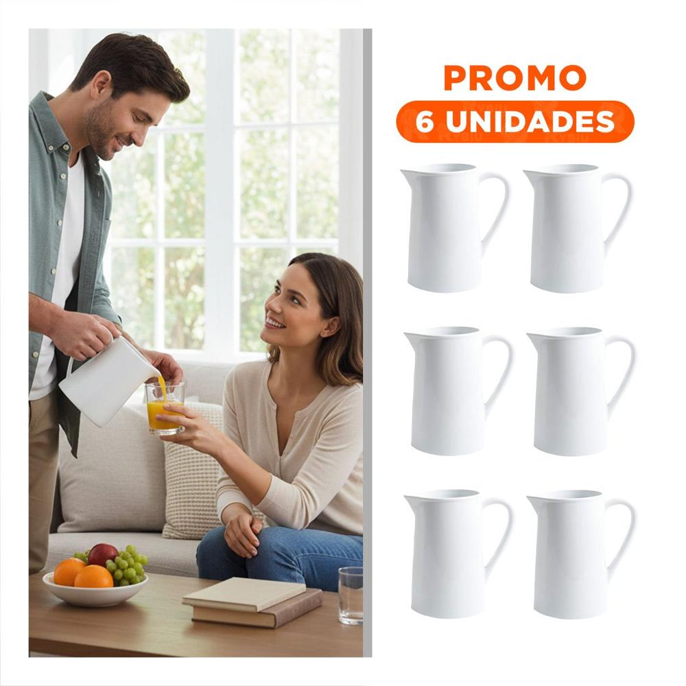 Pack6 Jarro Decorativo de Ceramica Blanco para Comedor y Celebraciones Y Regalo Sticker