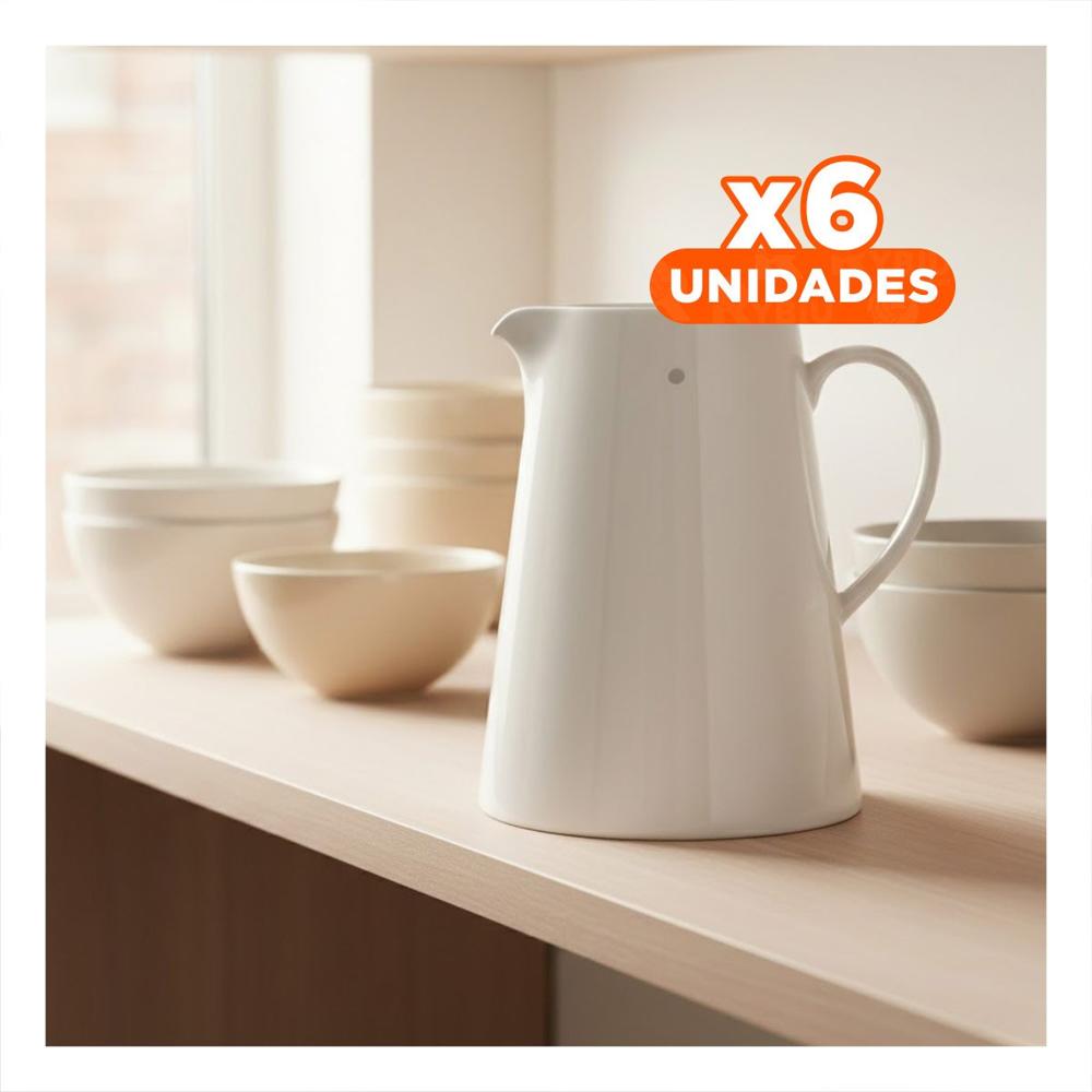 Pack6 Contenedor Elegante de Ceramica Blanco para Mesa y Reuniones