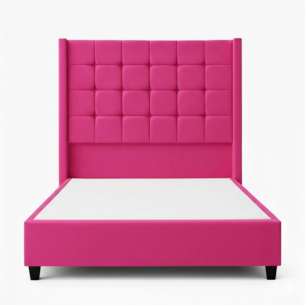 Cama Tapizada Confort Cubo Fucsia 1.5 Plz Fucsia