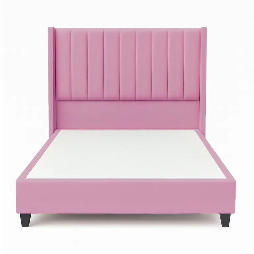 Cama Tapizada Confort Lineal Rosado 1.5 Plz Rosado