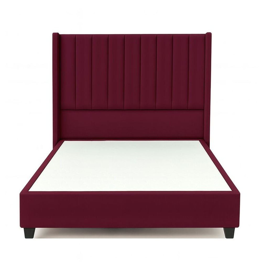 Cama Tapizada Confort Lineal Guinda 1.5 Plz Guinda