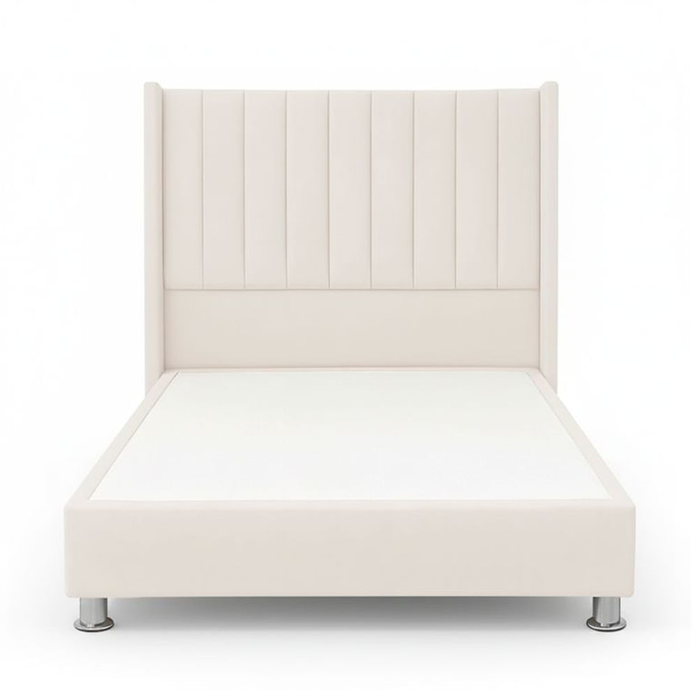 Cama Tapizada Confort Lineal Cromo Ivory 1.5 Plz Ivory