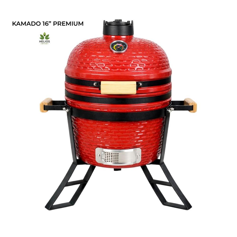 Kamado 16? Parrilla color Rojo HTB para Mesa con Soporte - Funda & Accesorios