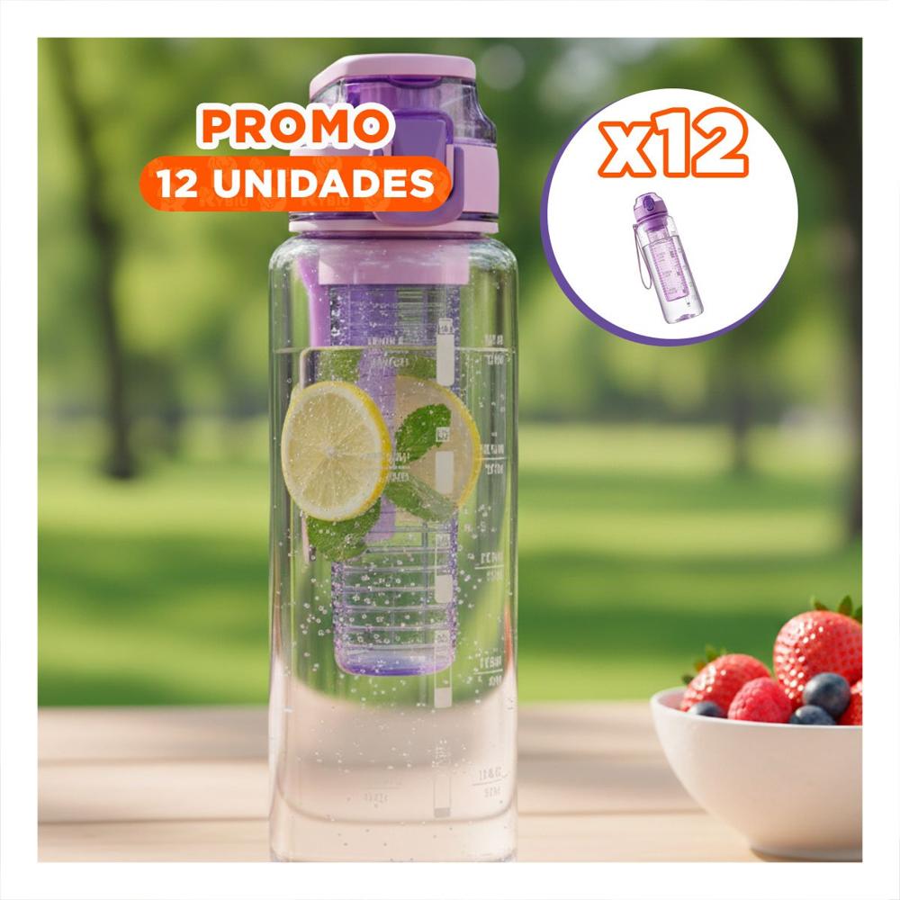 Pack12 Recipiente de Hidratacion con Lila Transparente para Uso Diario YPapel Regalo