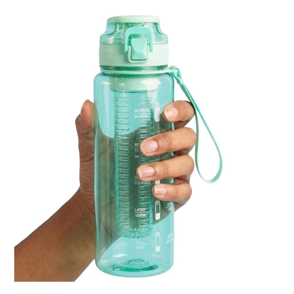 Vaso Reutilizable con Filtro 1000ml Verde Transparente para Hidratacion Diaria YRegalo Sticker