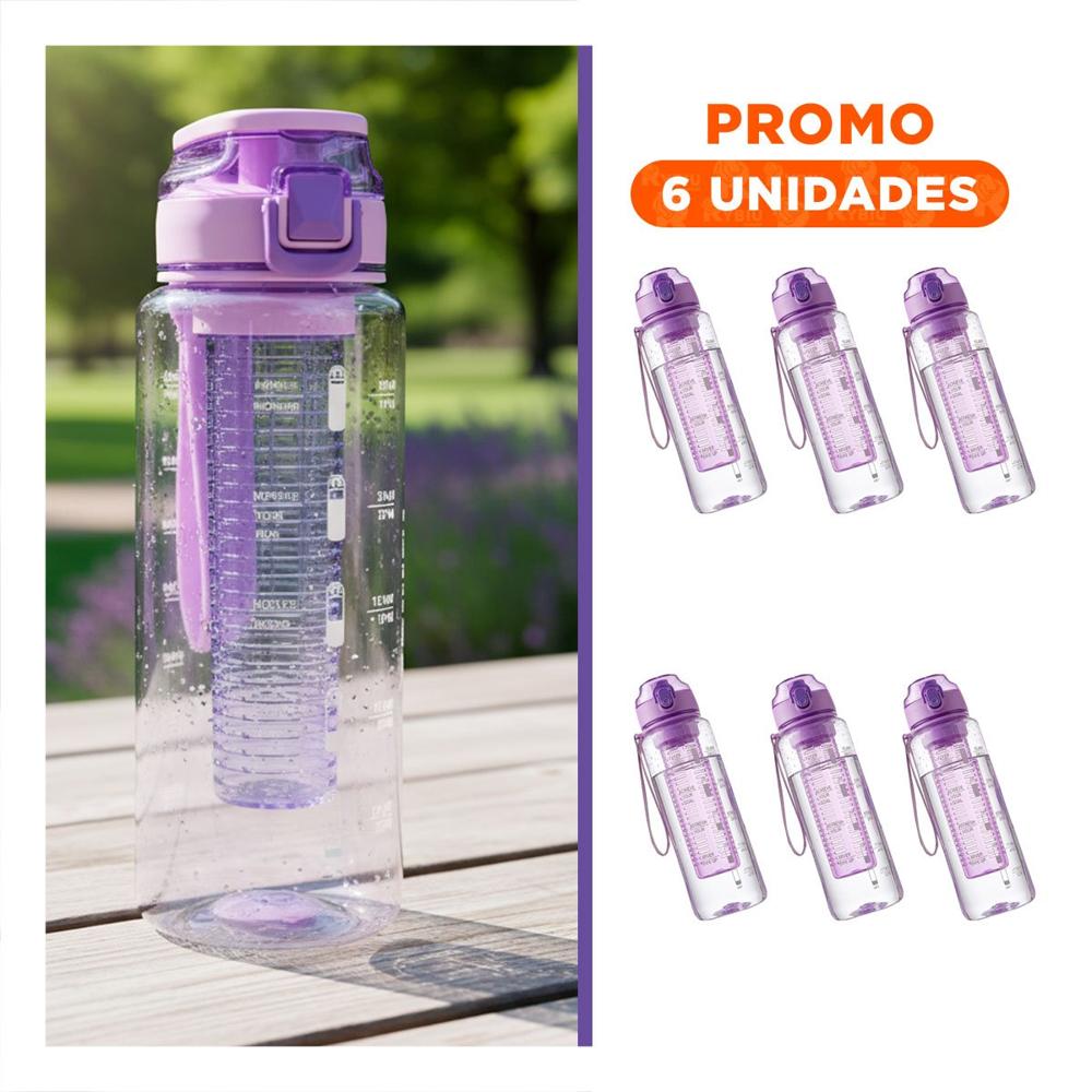 Pack6 Taza Reutilizable con Filtro Lila Transparente para Mantener Bebida YRegalo Sticker
