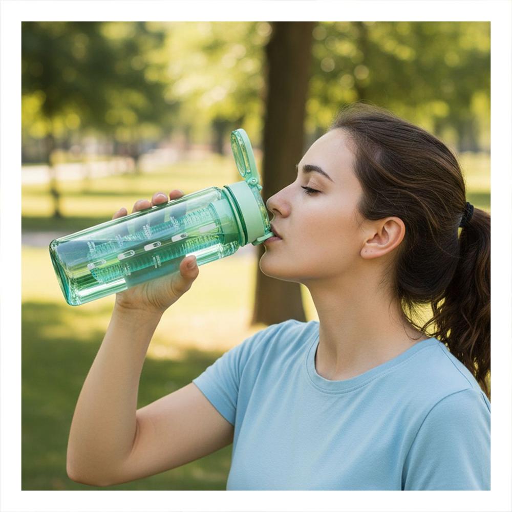 Botella con Filtro 1000ml Verde Transparente para Mantener Agua Fresca en Hogar YPapel Regalo