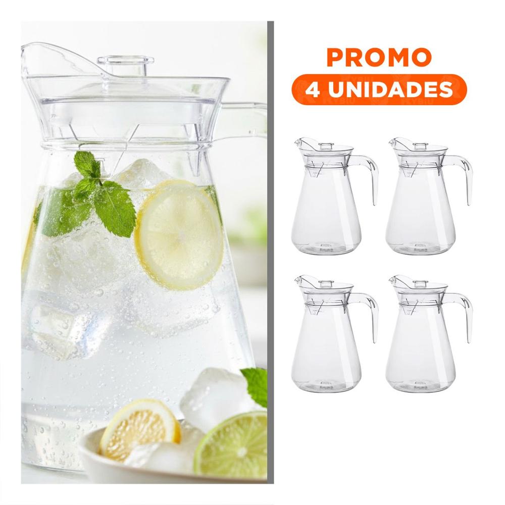Pack4 Recipiente Decorativo con Textura Liso 1300 ml